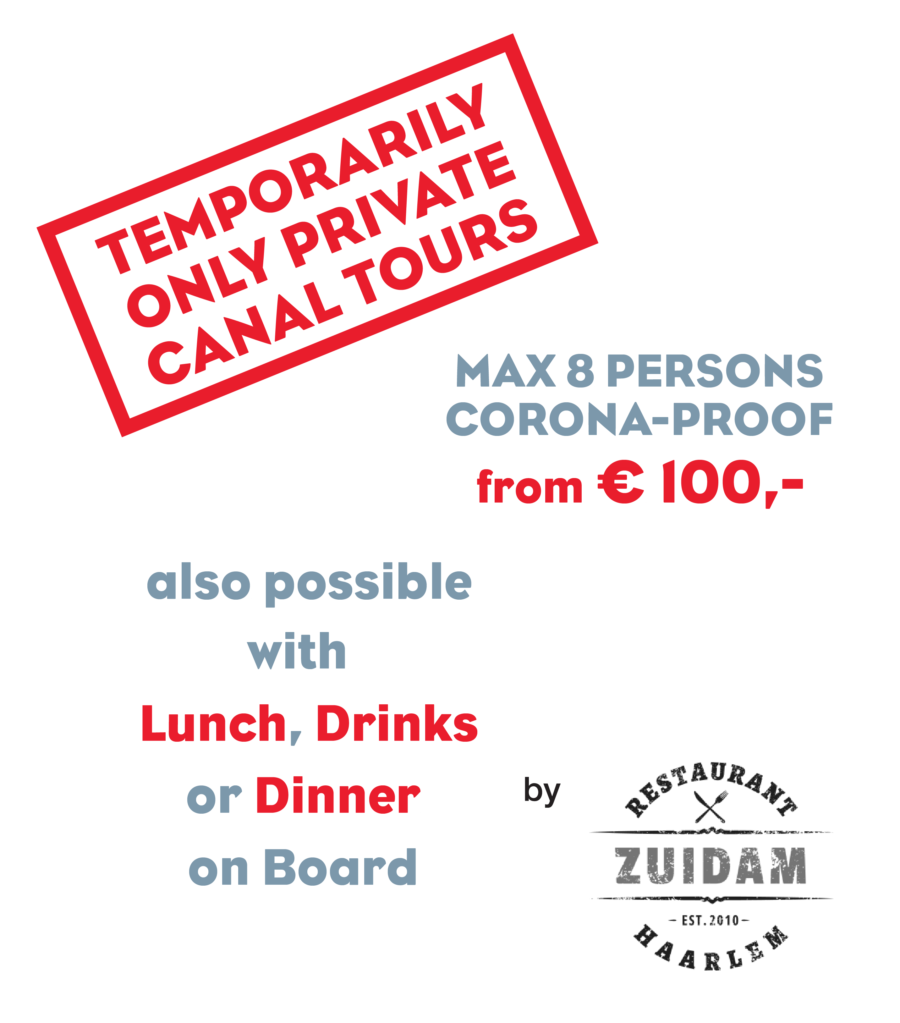 Private Canal Tour  — max 8 Persons — Book now: fb.me/canaltours — Haarlem Canal Tours
